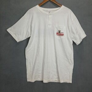 1990 Vintage American Born Winston Winners Club Henley Shirt Mens XL White